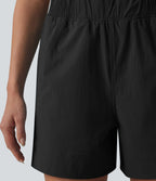 Short de tennis taille haute effet frais InstantCool avec fentes et poches, protection solaire UPF50+