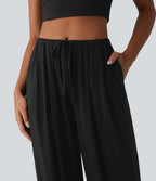 Jogging casual coupe ballon taille mi-haute avec cordon de serrage et poches
