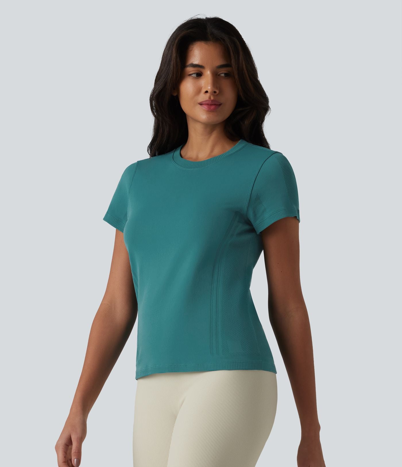 OneForm Haut de sport sans coutures col rond manches courtes en mesh respirant