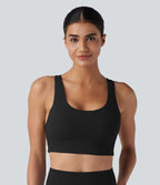 Brassière de sport d'entraînement Halara UltraSculpt™ soutien moyen à coques moulées, bretelles croisées et boucle ajustable