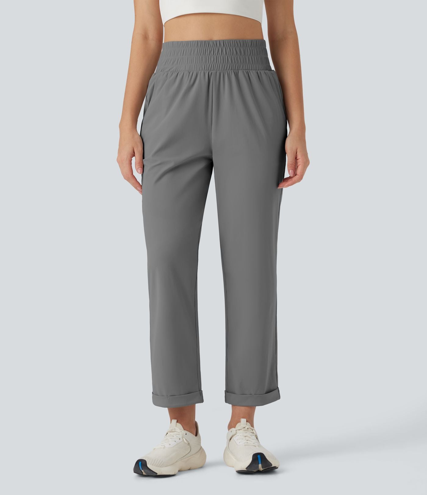 Pantalon yoga fuselé taille haute avec poches