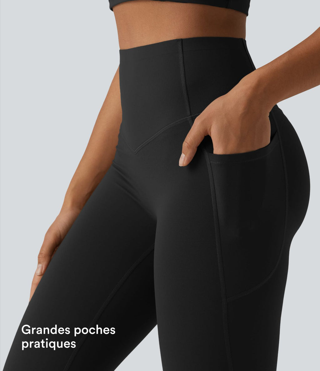 Legging de yoga bootcut Halara UltraSculpt™ taille haute push-up gainant avec poches