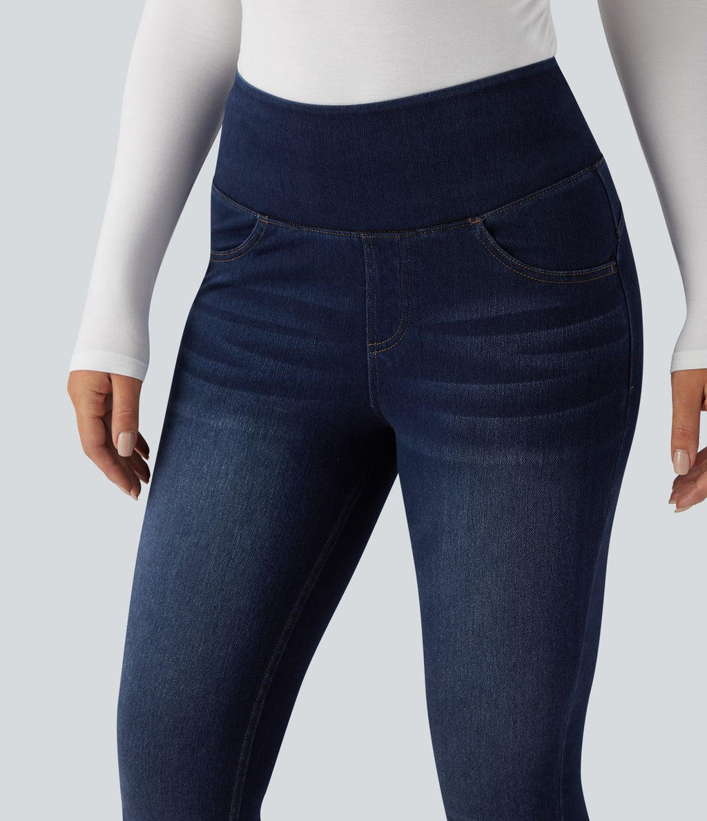 Legging 7/8 en denim gainant taille haute effet push-up Halara Flex™ avec poches