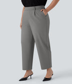 Pantalon de travail grande taille fuselé longueur cheville taille haute Halara Flex™ DayStretch avec poches