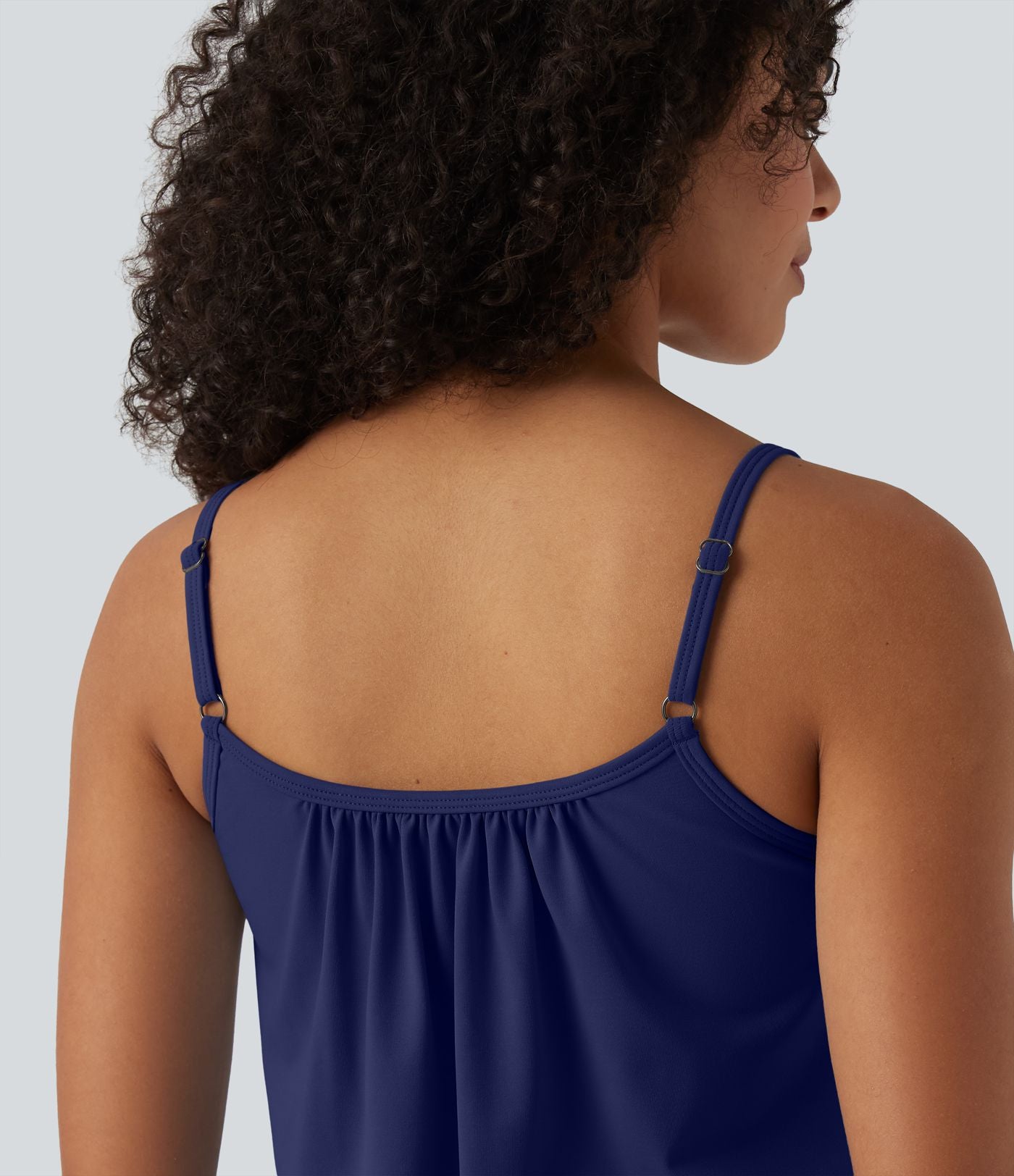 Caraco décontracté 2-en-1 froncé avec brassière intégrée bretelles réglables