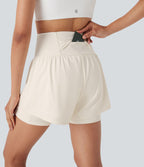 Short de yoga 2-en-1 SoftlyZero™ Airy taille très haute effet frais InstantCool 12,5 cm avec poches