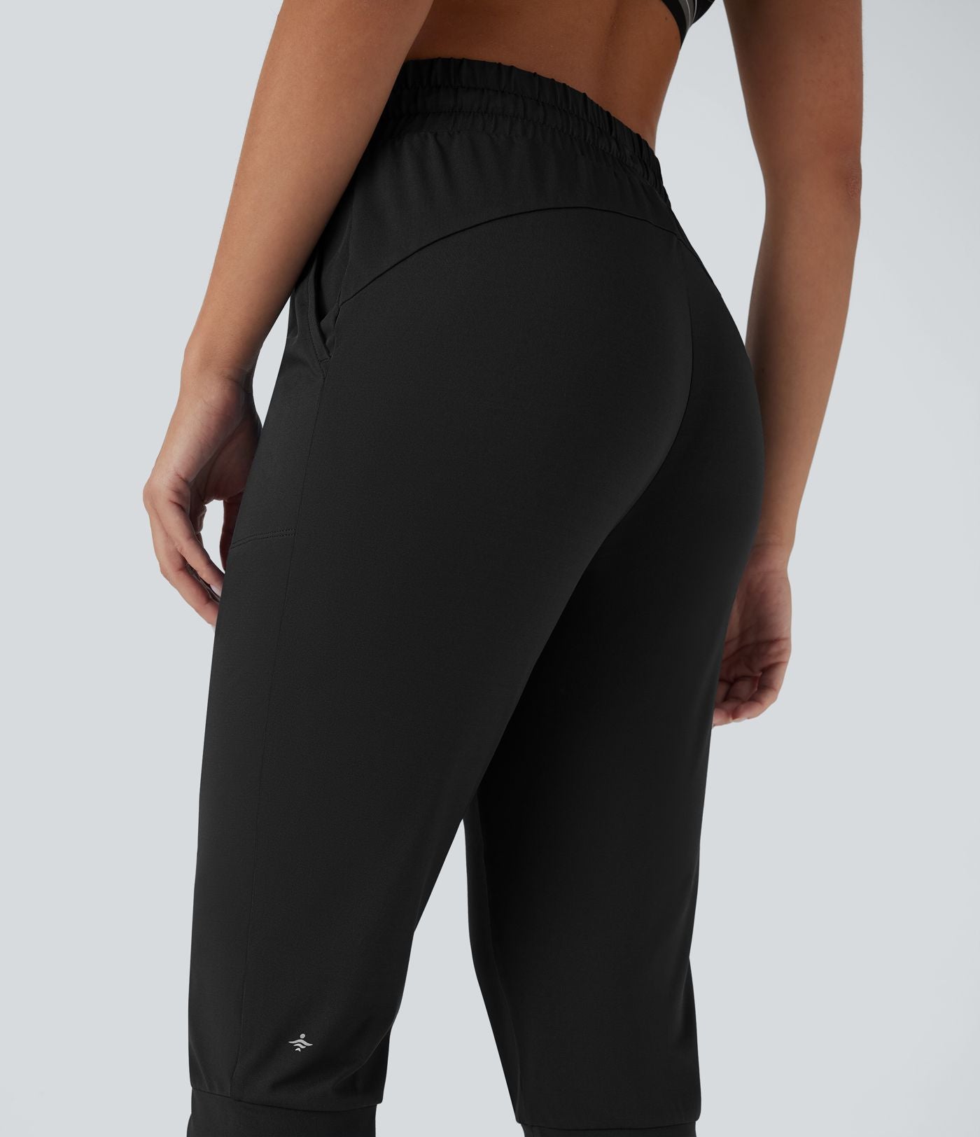 Pantalon corsaire jogging de danse taille haute à cordon avec poches latérales