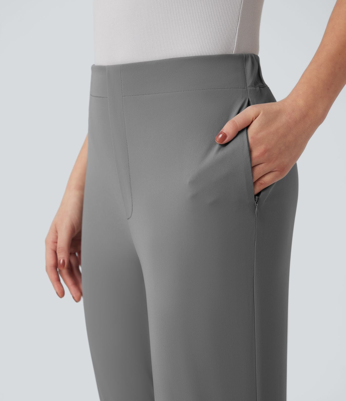 Pantalon de travail Halara Flex™ droit 7/8, taille haute, avec poches