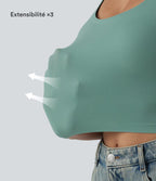 Crop top casual col U avec brassière intégrée — Bonnets B-E