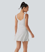 Robe sport de tennis mini 2-en-1 à pois avec brassière intégrée et poches - Édition Easy Peasy