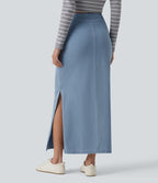 Halara Flex™ Jupe maxi casual en jean taille haute gainante