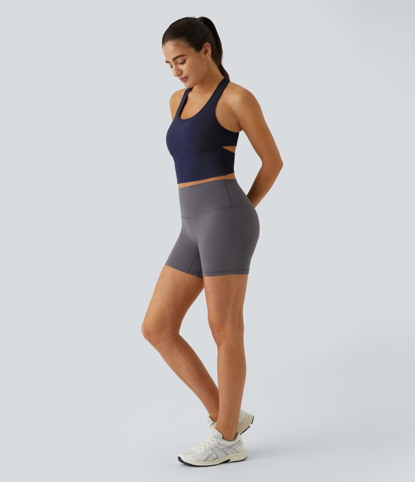 Softlyzero™ Plush Plus Débardeur Yoga Crop à Col U Plongeant Dos Nu Dos Nageur Découpé - UPF50+