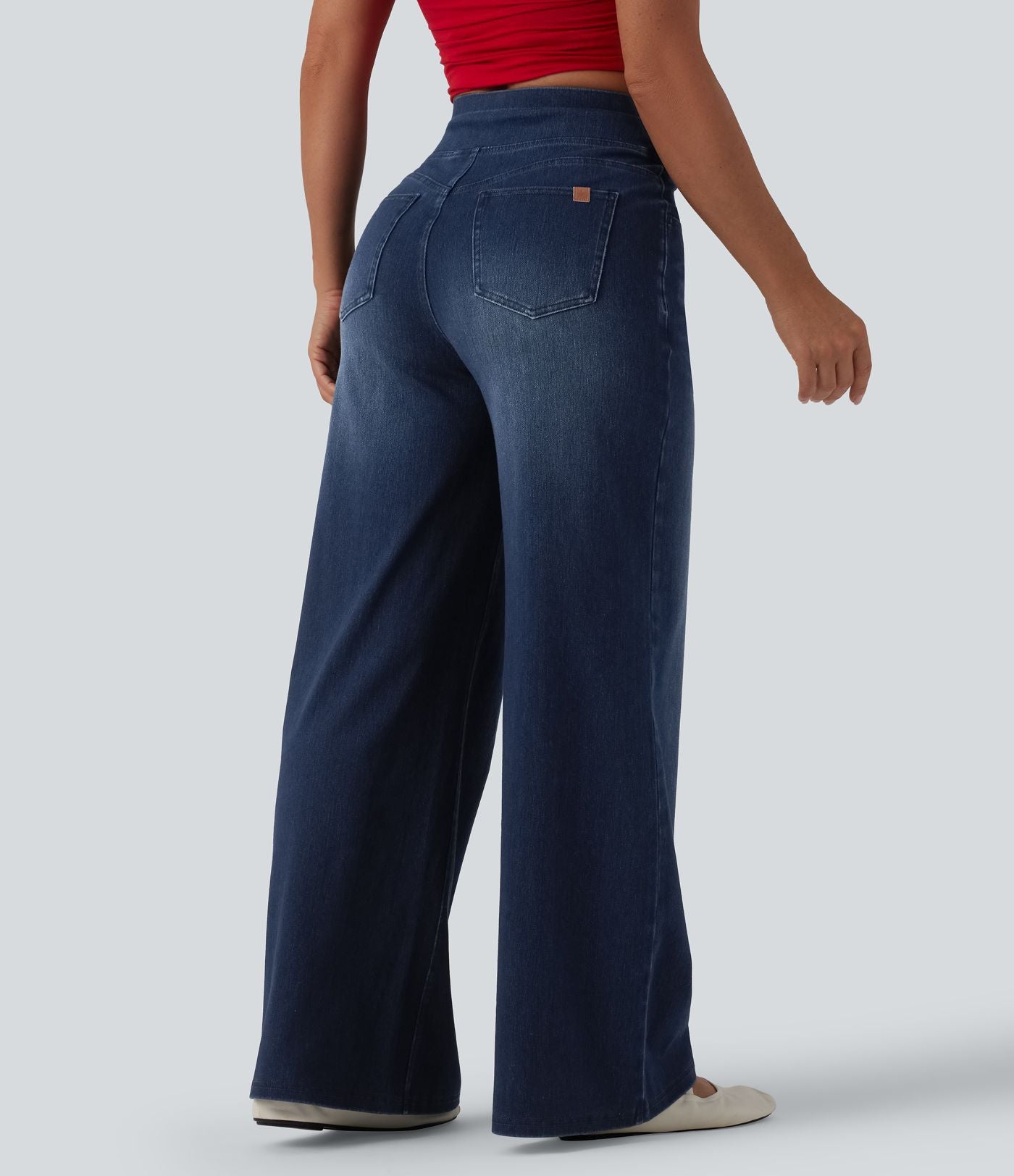 Jean large décontracté Halara Flex™ croisé taille haute avec poches