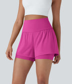 Short de yoga 2-en-1 SoftlyZero™ Airy taille très haute effet frais InstantCool 12,5 cm avec poches