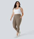 Legging Capri Training Taille Haute Poches Latérales Sculptante Grande Taille