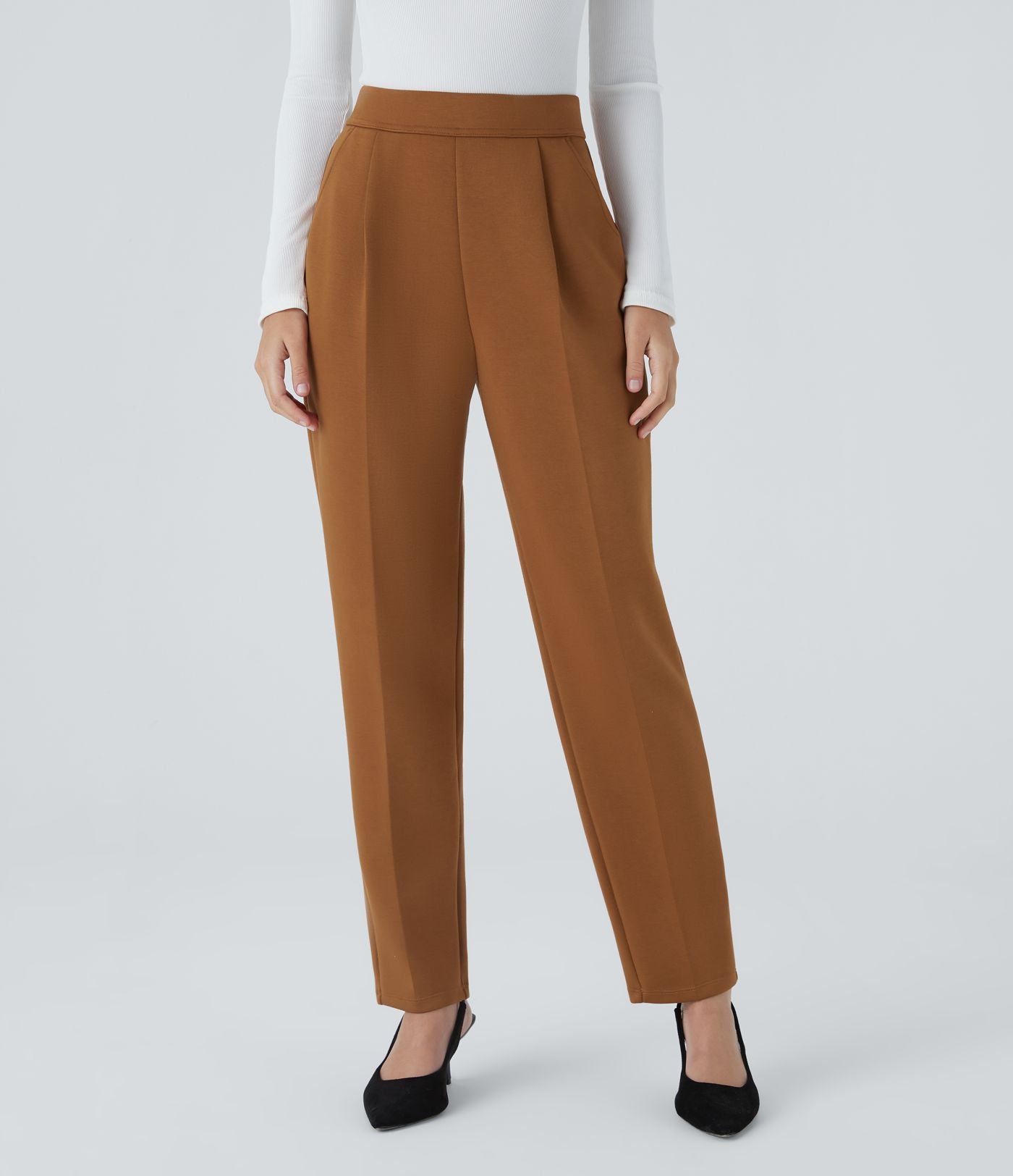 Pantalon de travail Halara Flex™ fuselé, taille haute, avec poches