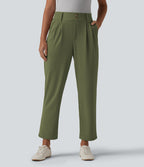 Halara Flex™ Pantalon tailleur fuselé taille haute en tissu gaufré avec poches