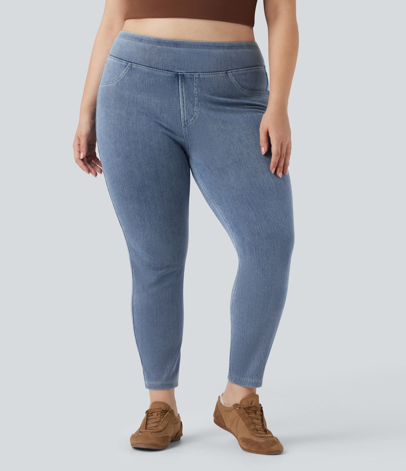 Halara Flex™ Jegging Casual Taille Haute Tricot Extensible Poche Latérale Arrière Grande Taille