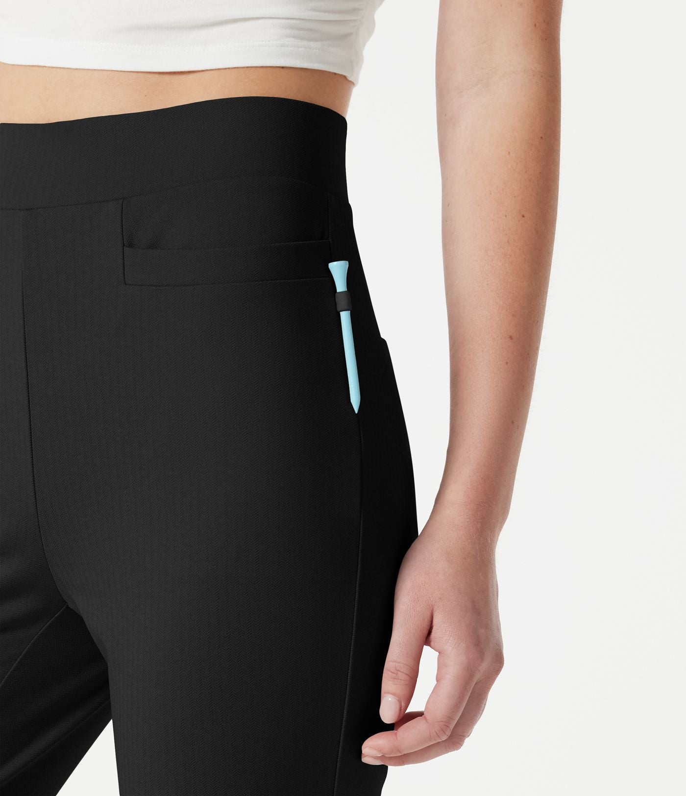 Pantalon corsaire de golf slim à chevrons taille haute avec poches
