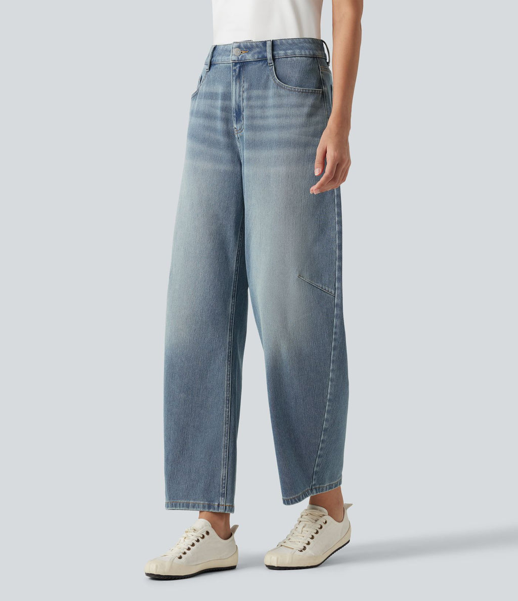 Jean coupe barrel Halara Flex™ taille haute avec poches