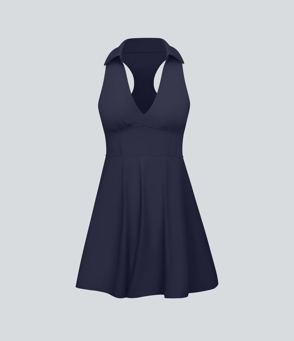 Robe de golf mini SoftlyZero™ Airy évasée à effet frais InstantCool en 2-en-1 avec col dos nageur et poche pour tee de golf, protection solaire UPF50+