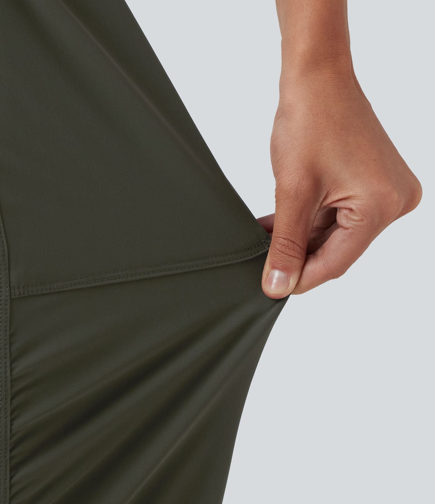 Jogging de course fuselé froncé taille mi-haute à cordon de serrage, séchage rapide, à effet frais InstantCool, avec poches, protection solaire UPF40+