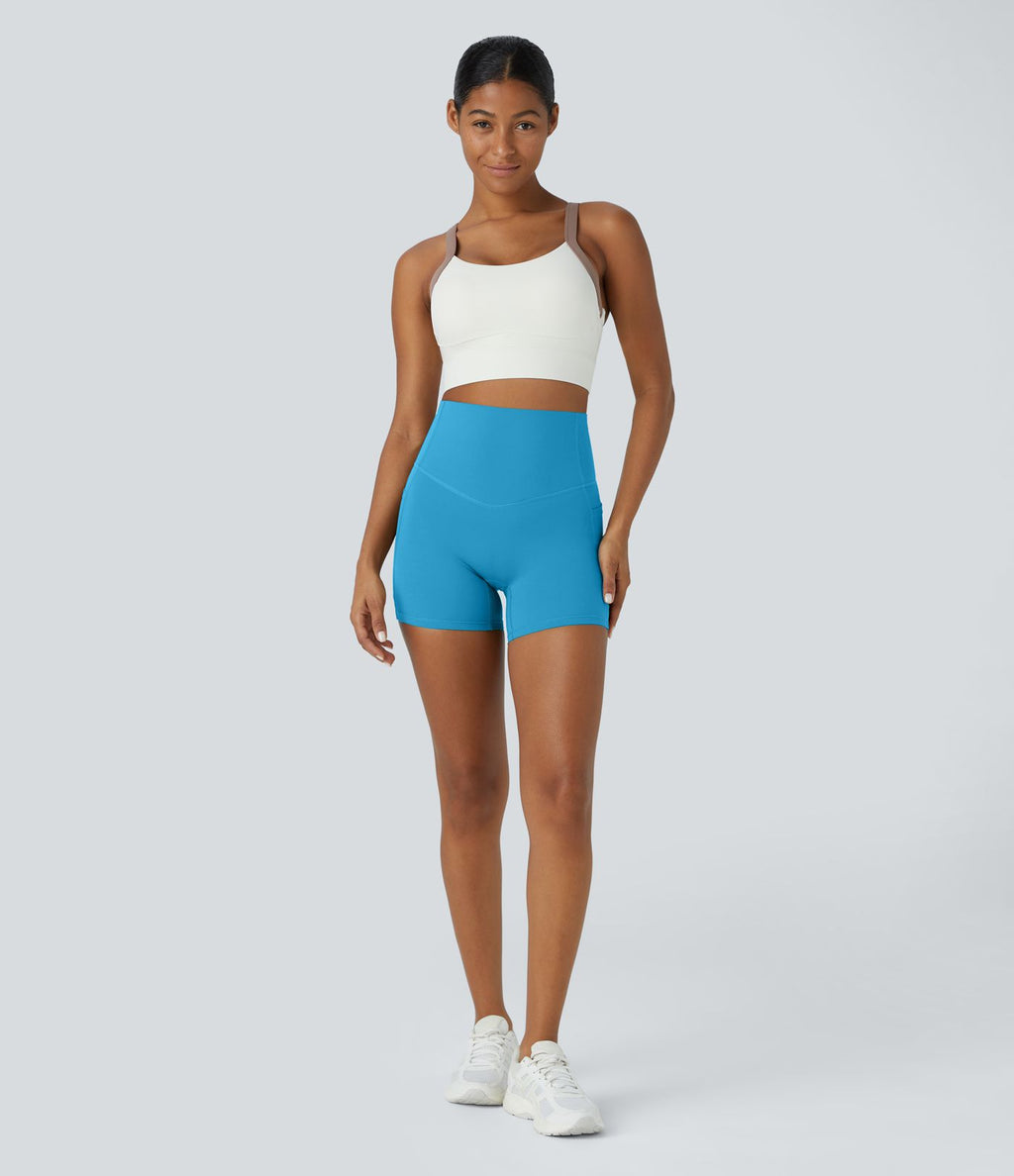 Short cycliste d'entraînement gainant taille haute UltraSculpt™ SoCinched à poches latérales 12,5 cm