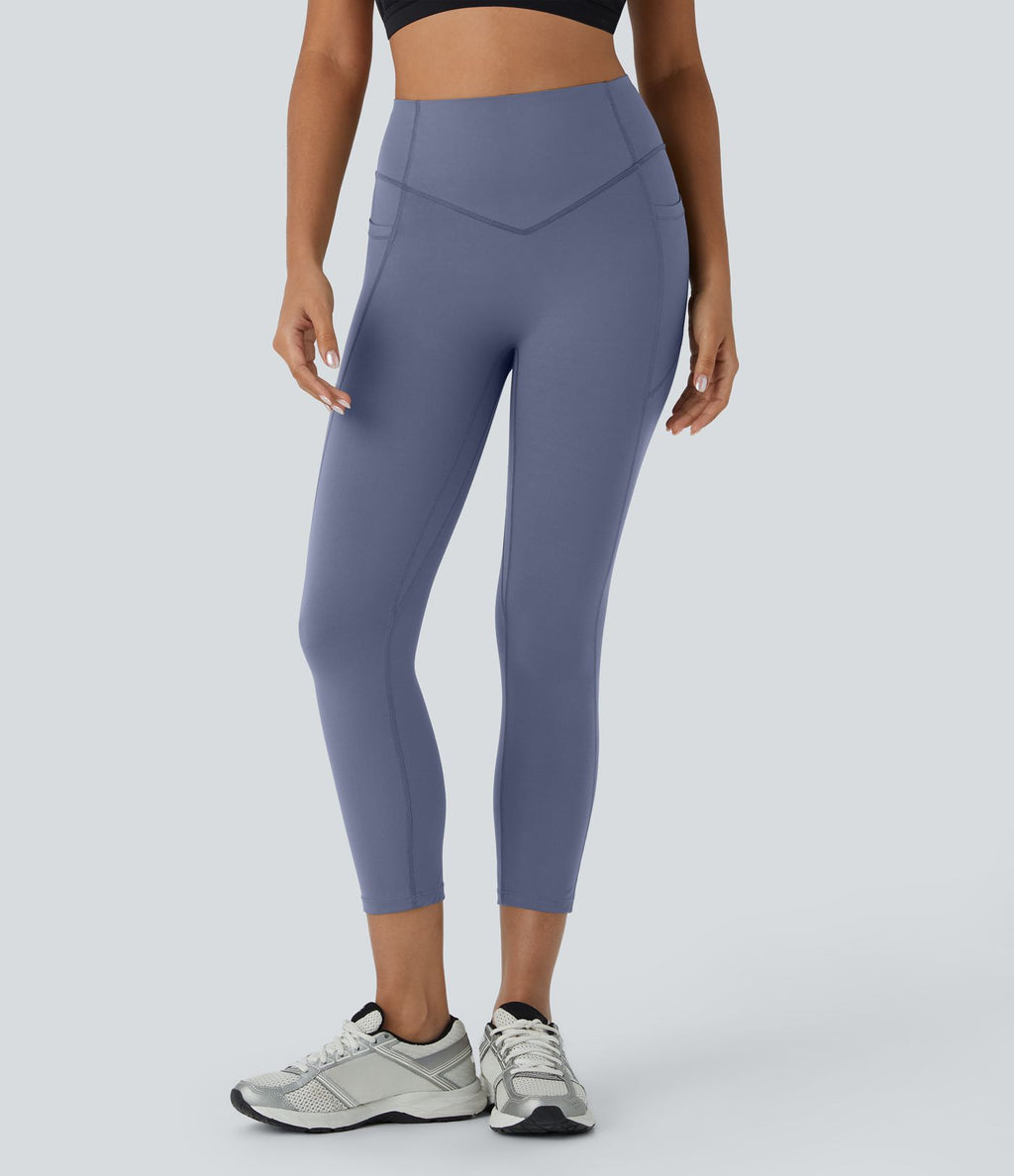 Legging corsaire d'entraînement gainant galbant taille haute avec effet scrunch et poches Halara UltraSculpt™