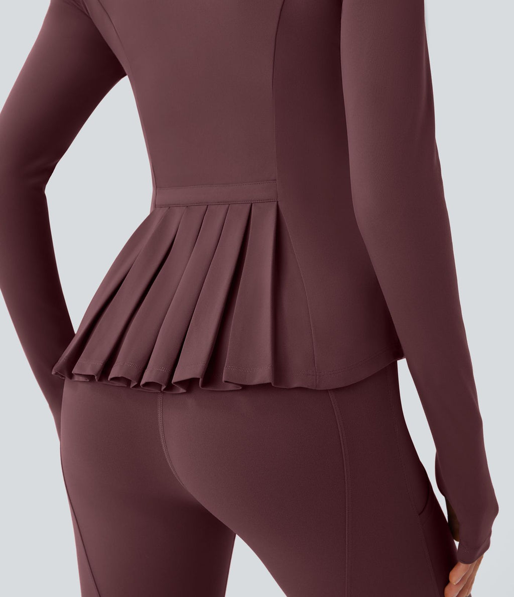 Veste d'équitation ajustée Softlyzero™ avec col montant, passe-pouces, poches, plis et fermeture éclair - Protection UPF50+