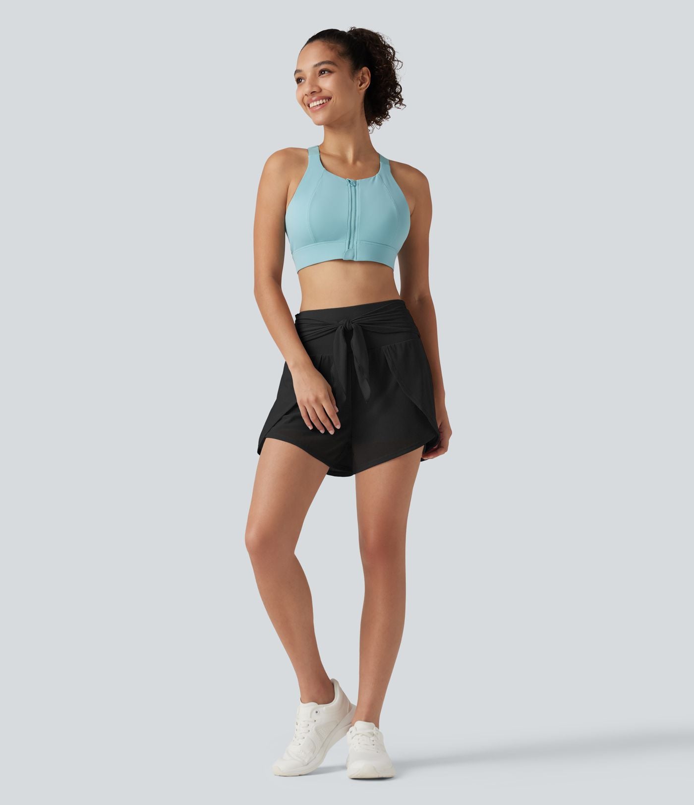 Short de running 2-en-1 SoftlyZero™ Airy 8cm effet frais InstantCool taille haute avec lien devant, mesh contrasté, poches et protection solaire UPF50+