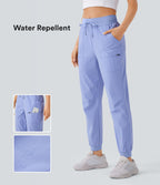 Pantalon de randonnée déperlant et résistant à l'usure, taille moyenne à cordon, poches multiples et doublure polaire