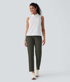 Pantalon de golf séchage rapide, taille mi-haute, avec poches et poche tee, UPF40+