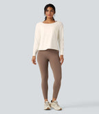 Top de sport yoga SoftlyZero™ Airy 2-en-1 découpe au dos toucher frais