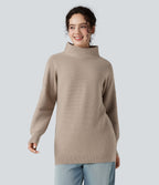 Pull casual col cheminée manches longues