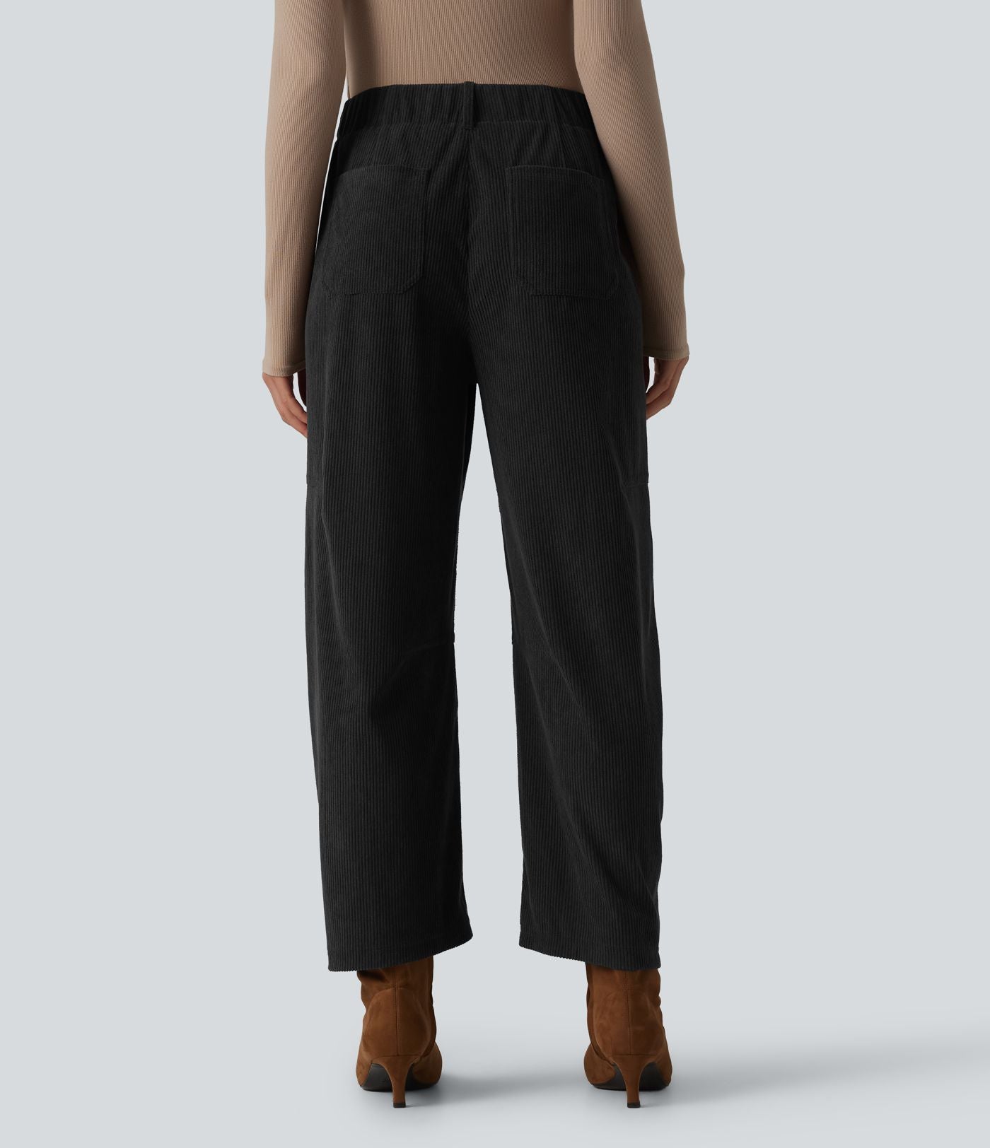 Halara Flex™ Pantalon tailleur velours côtelé taille haute coupe tonneau avec poches