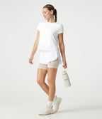 Haut sport SoftlyZero™ Airy effet frais InstantCool à col rond avec superposition en mesh, protection solaire UPF50+