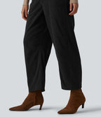 Halara Flex™ Pantalon tailleur velours côtelé taille haute coupe tonneau avec poches