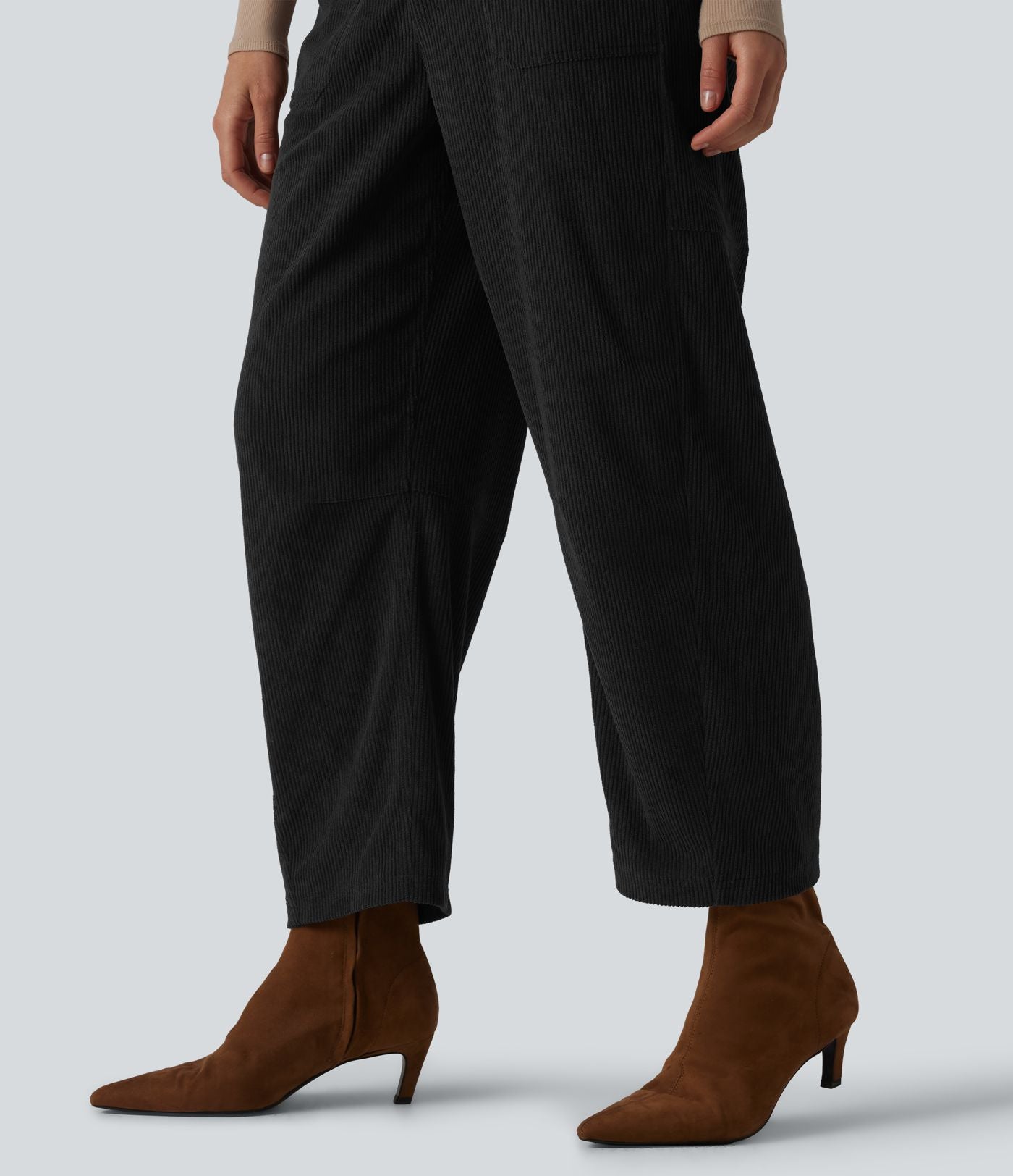 Halara Flex™ Pantalon tailleur velours côtelé taille haute coupe tonneau avec poches