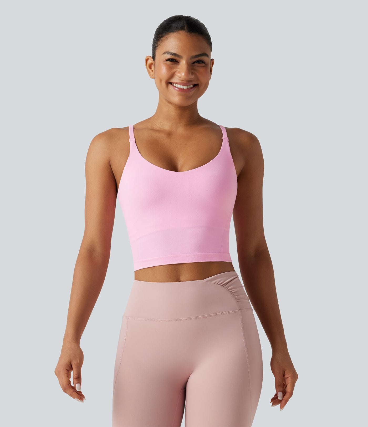 Débardeur de yoga court OneForm Seamless Flow, brassière intégrée