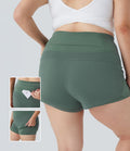 Short Yoga Grande Taille 2-en-1 à Taille Haute avec Poche Arrière