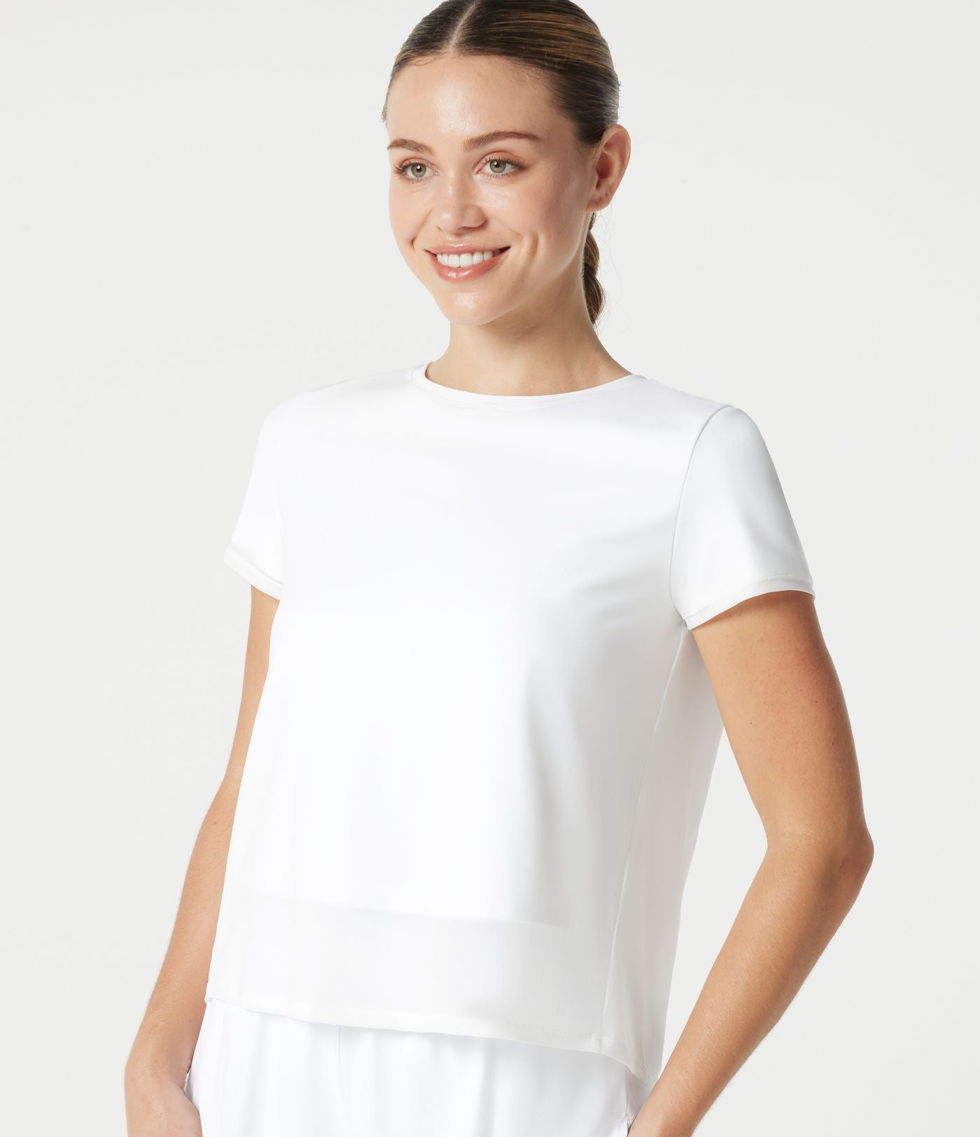Haut sport SoftlyZero™ Airy effet frais InstantCool à col rond avec superposition en mesh, protection solaire UPF50+