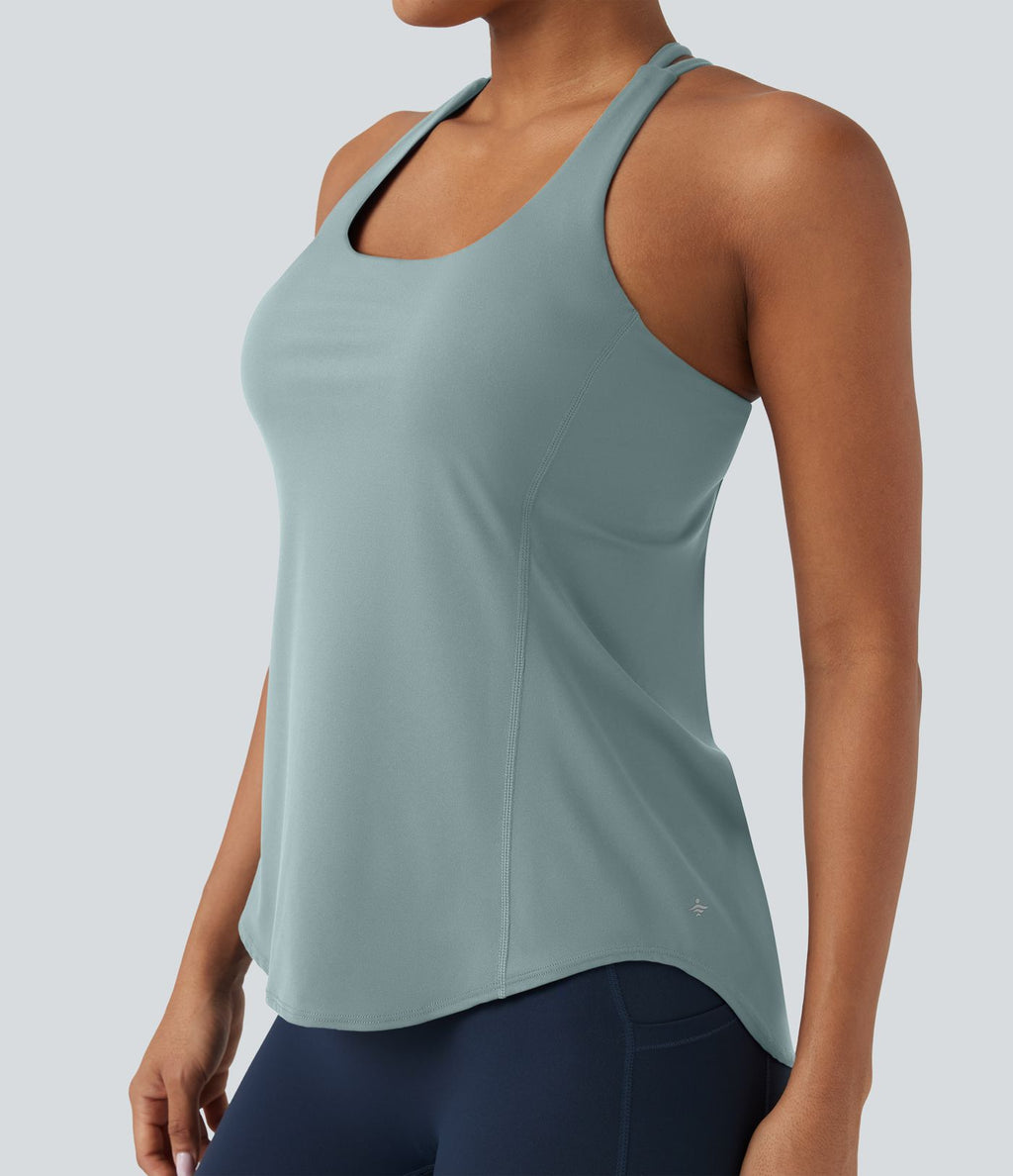 Débardeur running Halara UltraSculpt™ col rond dos croisé bonnets E-G