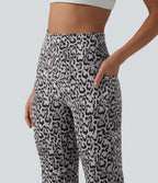 SoftlyZero™ Jogging ballon de danse taille haute imprimé léopard, avec poches – Protection UPF 40+