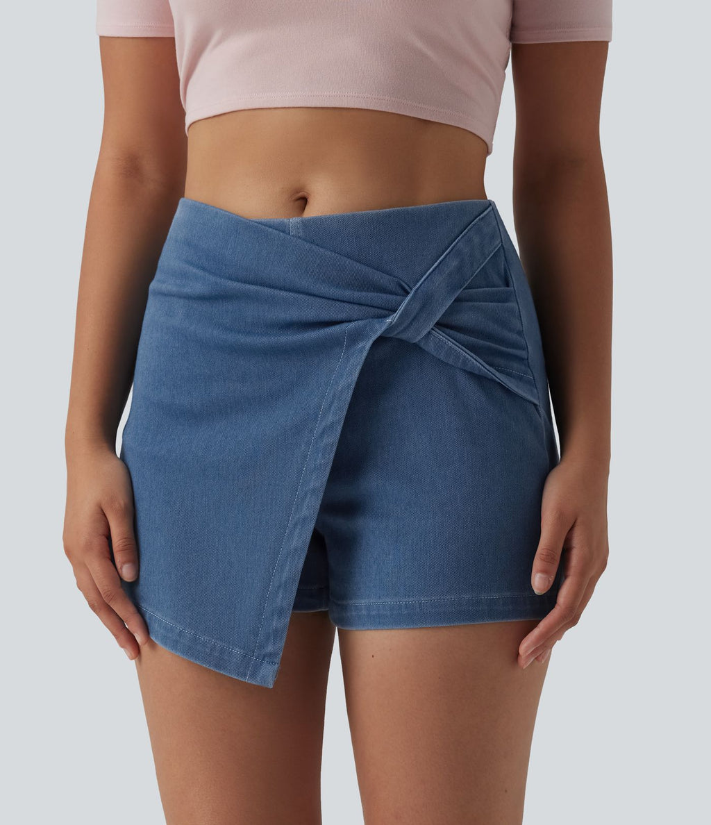 Halara Flex™ Skort micro-court en denim taille mi-haute