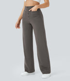 Pantalon taille haute coupe droite DayStretch avec poches
