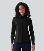 Chemise de travail infroissable à séchage rapide col manches longues
