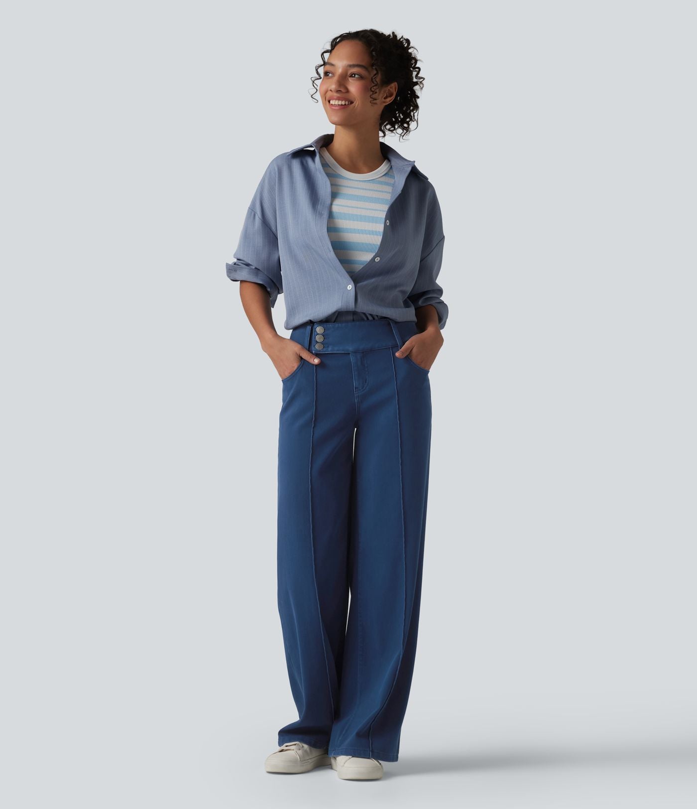 Halara Flex™ Jean droit coloré taille basse avec poches