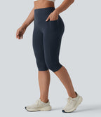 Halara UltraSculpt™ Legging yoga corsaire gainant push-up taille haute à fronces avec poches