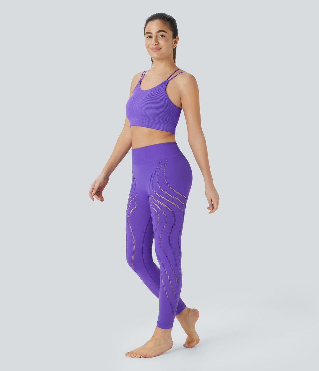 Legging yoga 7/8 taille haute avec découpes sans couture OneForm Seamless Flow