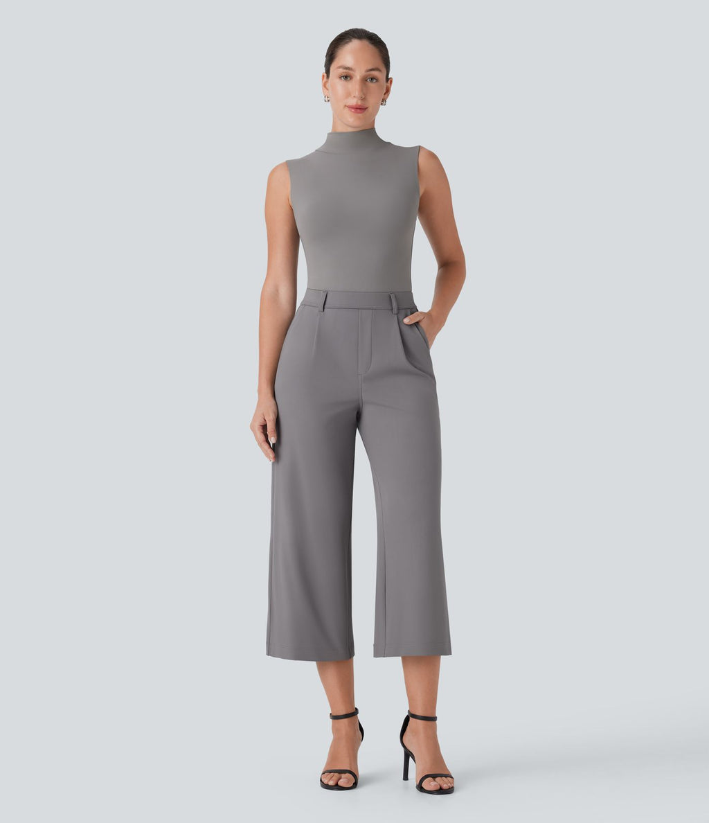 Pantalon capri de travail coupe droite taille haute Halara Flex™ DayStretch avec poches latérales